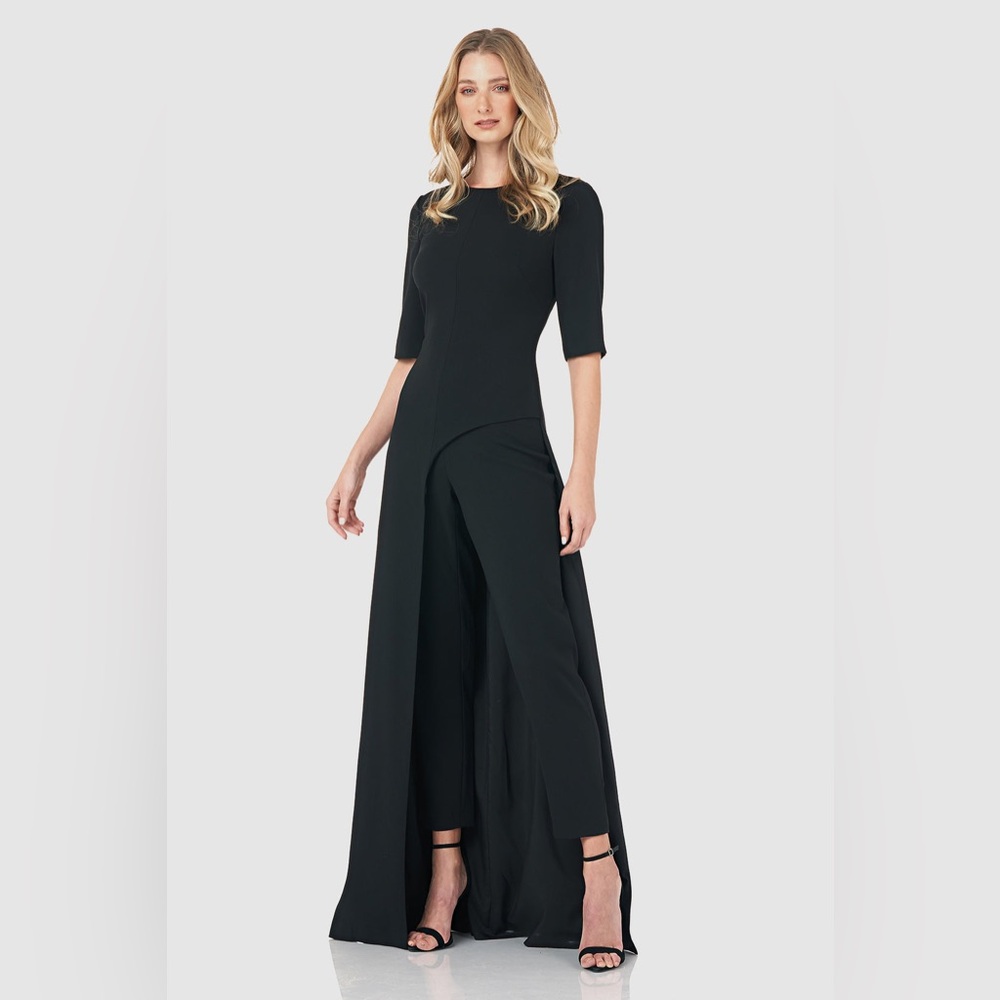 NWT Kay Unger Black Long Sleeve Dress
